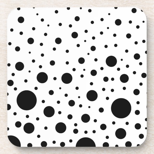 Black and White Circle Design Coaster (Front)