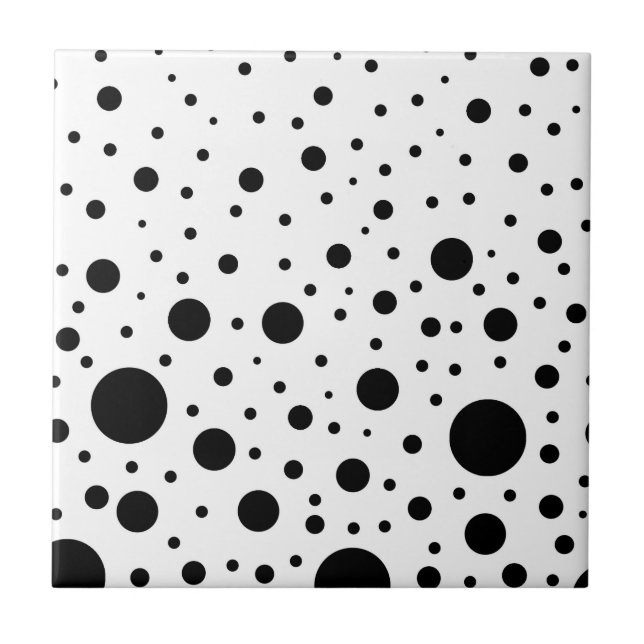 Black and White Circle Design Tile (Front)