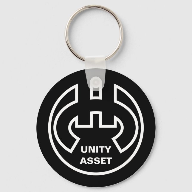 Black and White Circle Euro currency Symbol Keychain (Front)