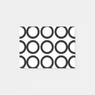 Black and White Circle Geometric Post-it Notes