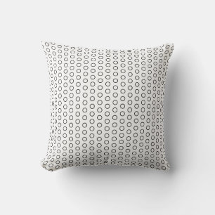 Black And White Circle Polka Dot Patterns Stylish Outdoor Pillow