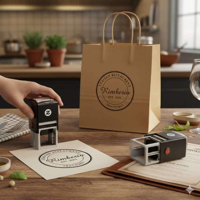 Black and White Circle Professional Logo Self-inking Stamp (Creator Uploaded)