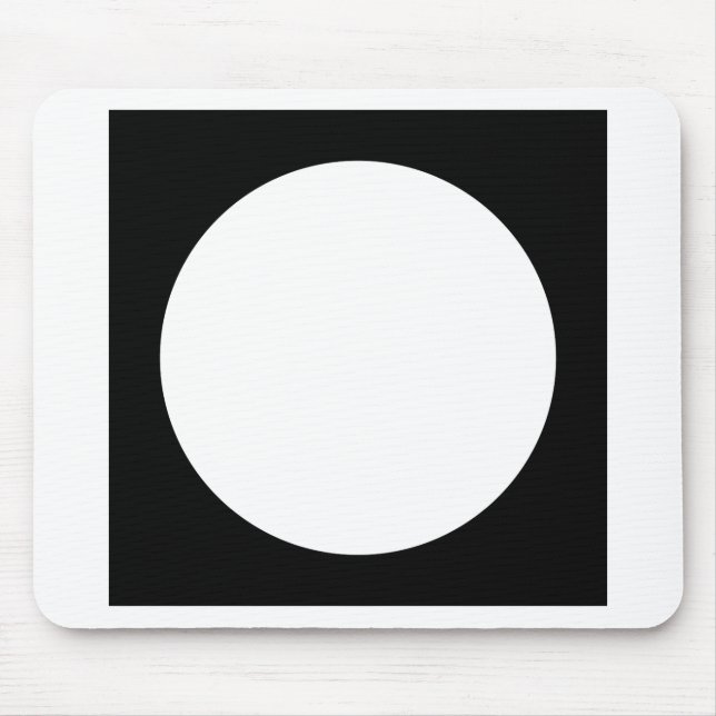 Black and White Circle, Simple Geometric Design. Mouse Pad (Front)