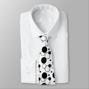 Black and White Circle Tie