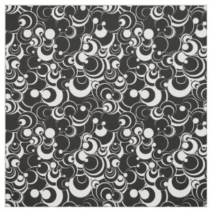 Black and White Circles Abstract Fabric 2