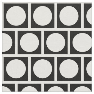 Black and White Circles and Squares Fabric