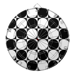BLACK AND WHITE CIRCLES DARTBOARD