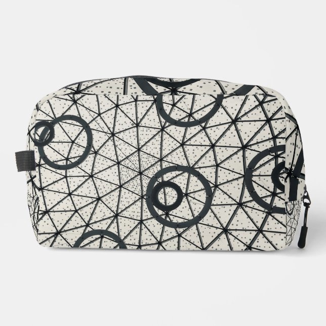 Black and White Circles Dopp Kit (Front)