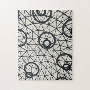 Black and White Circles Jigsaw Puzzle