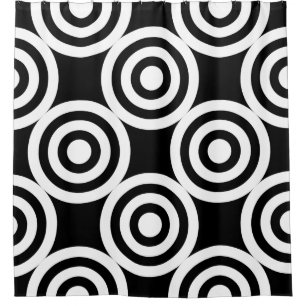 Black and White Circles Pattern Shower Curtain