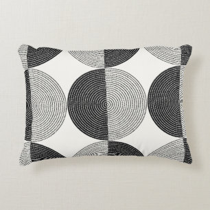 Black and white circles seamless pattern accent pillow