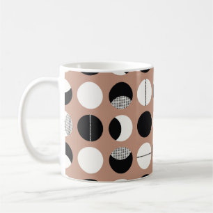 Black and white circles seamless pattern coffee mug