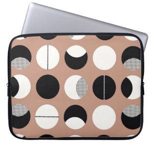 Black and white circles seamless pattern laptop sleeve