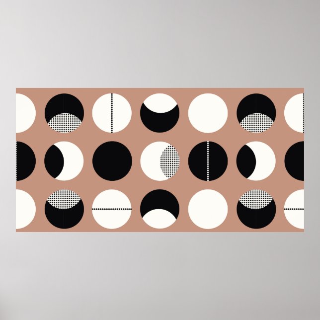 Black and white circles seamless pattern poster (Front)