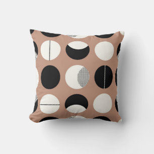 Black and white circles seamless pattern throw pillow