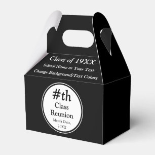 Black and White, Class Reunion Favor Boxes