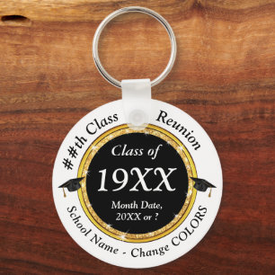 Black and White, Class Reunion Gift Ideas, Keychain