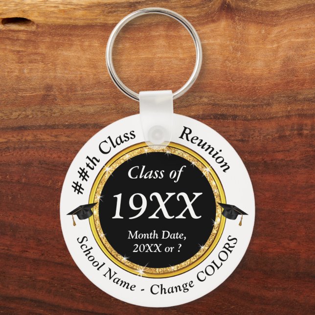Black and White, Class Reunion Gift Ideas,  Keychain (Front)