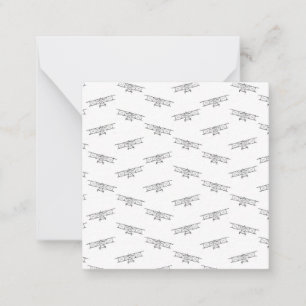 Black and White Classic Airplanes Pattern Planes Card