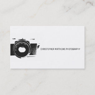 Black and white classic camera photographer business card
