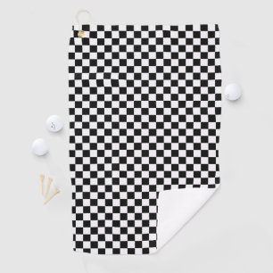 Black and White Classic Checkerboard by STaylor Golf Towel