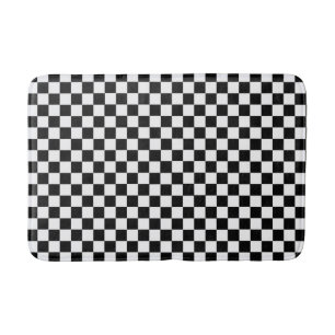 Black And White Classic Chequerboard Bath Mat