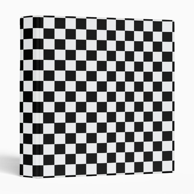 Black and White Classic Chequerboard by STaylor Binder (Front/Spine)