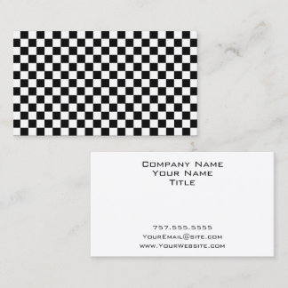Black and White Classic Chequerboard by STaylor Business Card