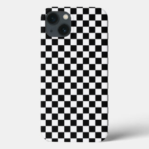 Black and White Classic Chequerboard by STaylor iPhone 13 Case