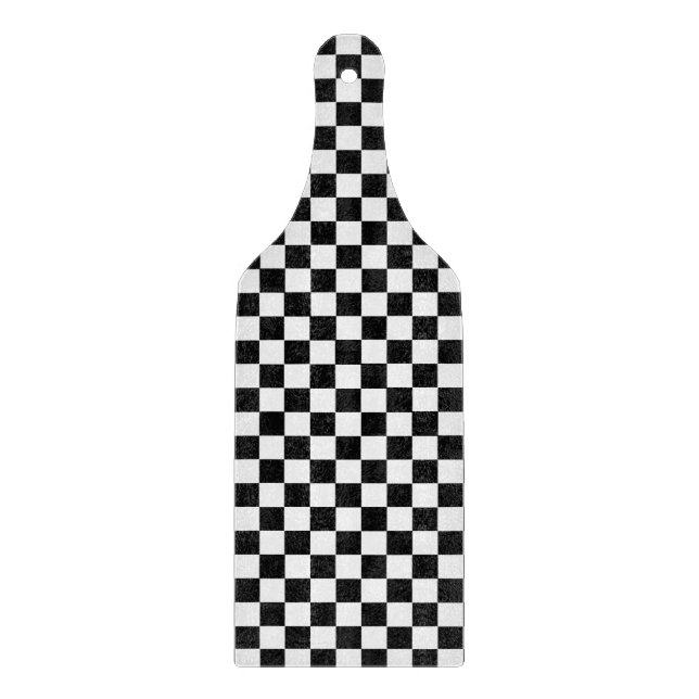 Black and White Classic Chequerboard by STaylor Cutting Board (Front)