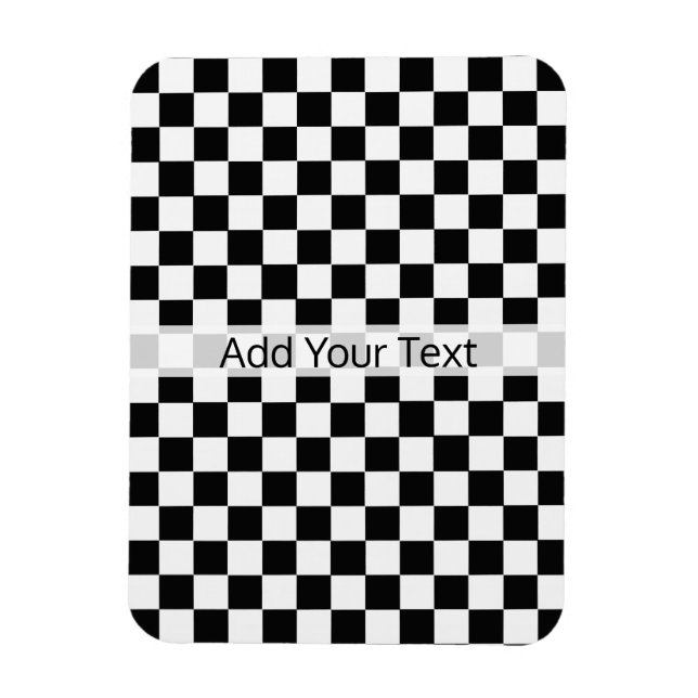 Black and White Classic Chequerboard by STaylor Magnet (Vertical)