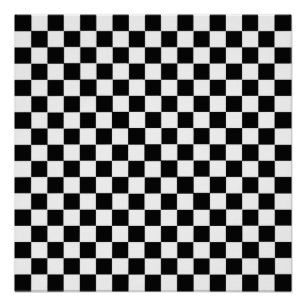 Black And White Classic Chequerboard by STaylor Poster