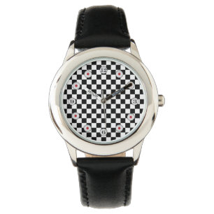 Black and White Classic Chequerboard by STaylor Watch