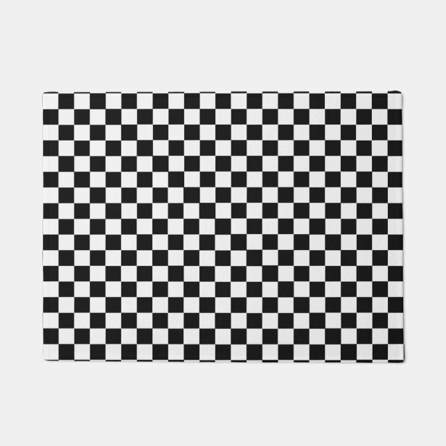 Black And White Classic Chequerboard Doormat (Front)