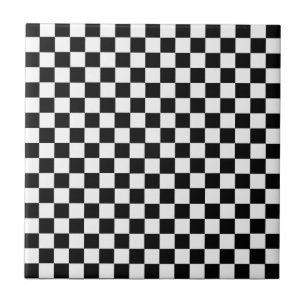 Black And White Classic Chequerboard Tile