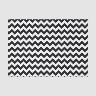 Black and White Classic Chevron Traditional Design Tissue Paper