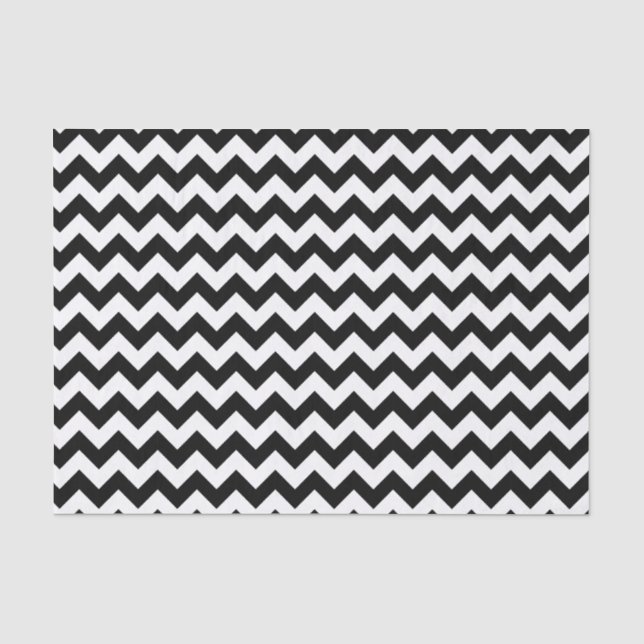 Black and White Classic Chevron Traditional Design Tissue Paper (Front)