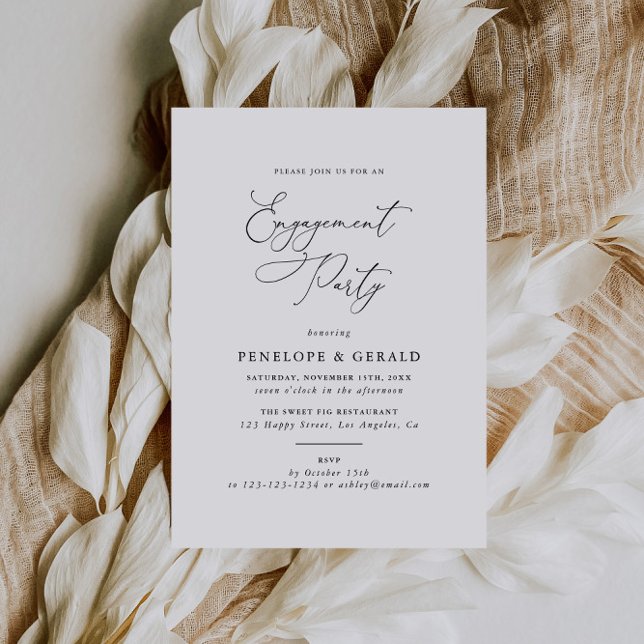Black And White Classic Elegant Engagement Party  Invitation (Creator Uploaded)