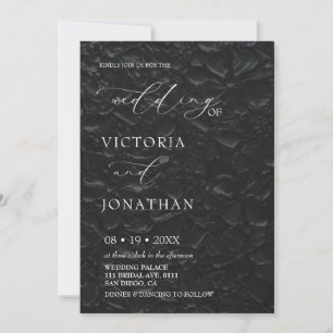 Black and White Classic Elegant Photo Wedding Invitation