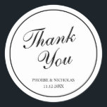 Black and White Classic Elegant Wedding Round Sticker<br><div class="desc">A classic and elegant design that is great for a traditional formal wedding.</div>