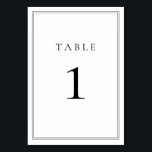 Black and White Classic Minimalist Table Number<br><div class="desc">Black and White,  fully customizable table numbers. **PLEASE NOTE: To order,  simply adjust your table number and add each number to your cart separately. Then check out once you are finished.</div>