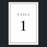 Black and White Classic Minimalist Table Number<br><div class="desc">Black and White,  fully customizable table numbers. **PLEASE NOTE: To order,  simply adjust your table number and add each number to your cart separately. Then check out once you are finished.</div>