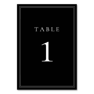 Black and White Classic Minimalist Table Number