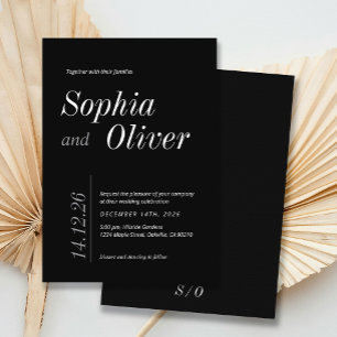 Black and White Classic Minimalistic Typography Invitation