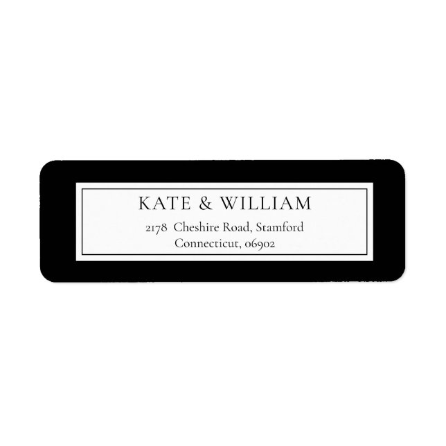 Black And White Classic Modern Return Address (Front)