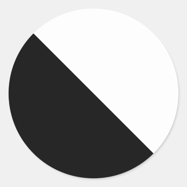 Black and White Classic Round Sticker (Front)