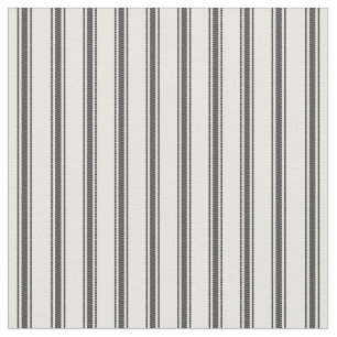 Black and White Classic Ticking Stripes Fabric
