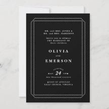 Black and White Classic Wedding Invitation, Formal