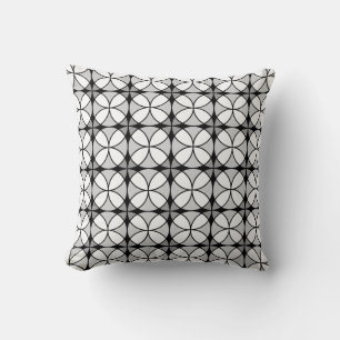 Black and white classy Shippo Pattern Throw Pillow