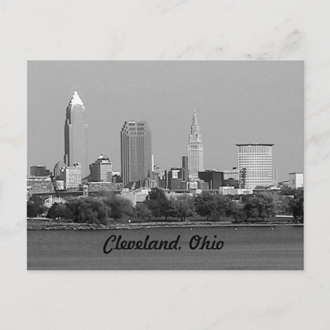 Black and White Cleveland OH Postcard (Front)